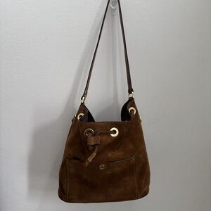 Michael Kors  Greenwich MD Bucket Tote Satchel Leather Suede 90s SoHo Boho